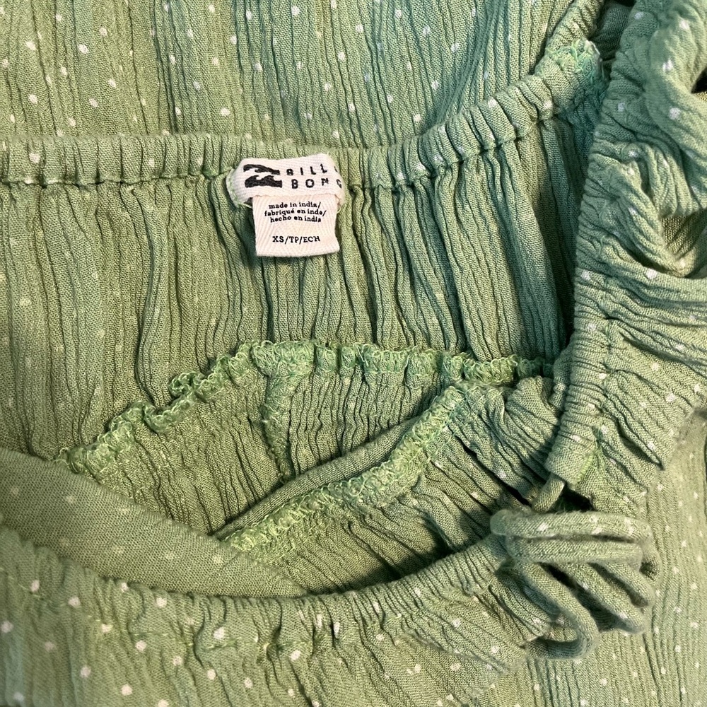 Billabong Green Midi Dress with Puff Sleeves - Picture 6 of 8